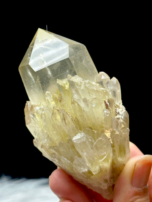 Stunning Raw Citrine Crystal Cluster with Semi-Polished Points from Congo - Invite Abundance and Beauty into Your Life!