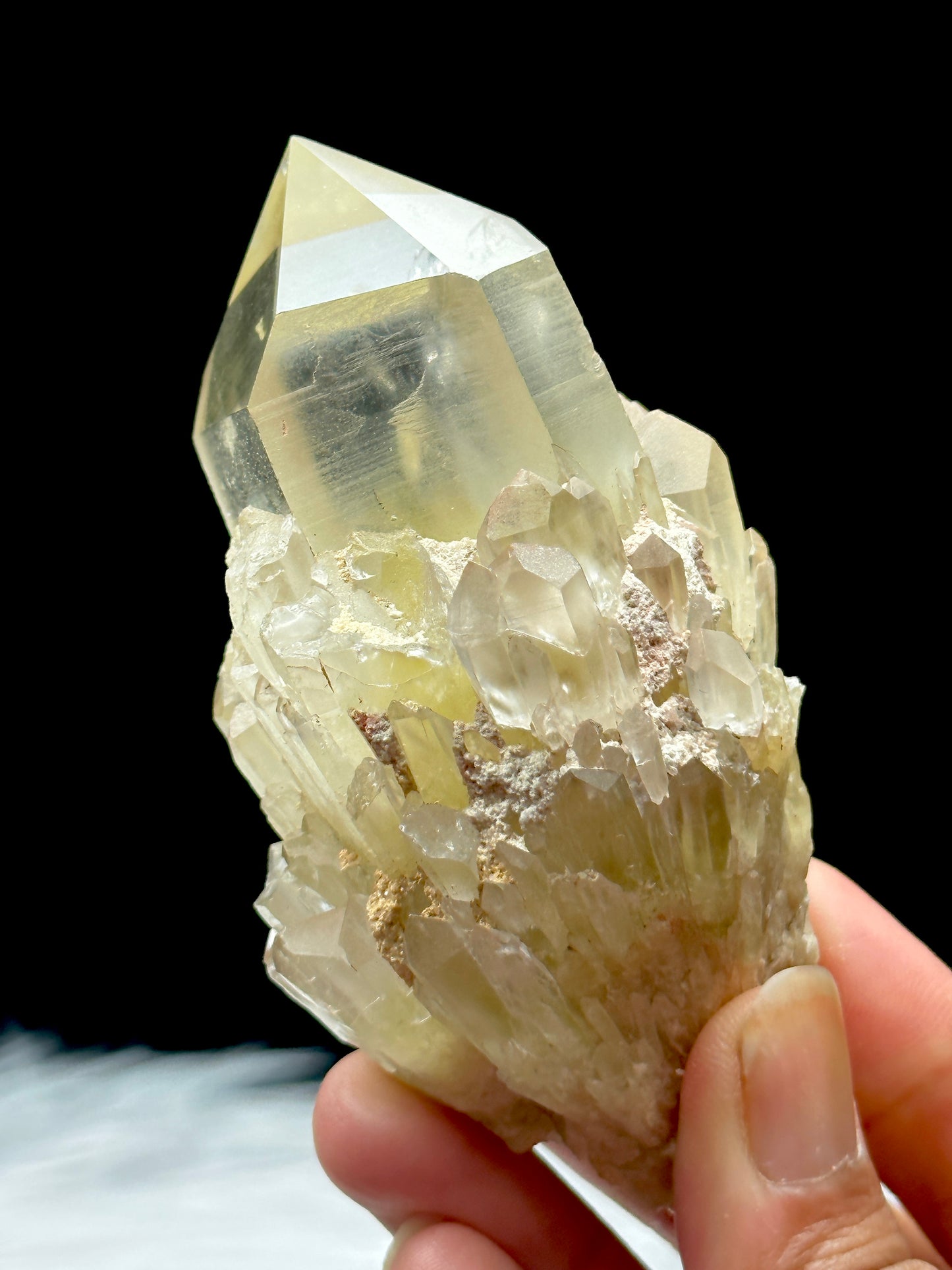 Stunning Raw Citrine Crystal Cluster with Semi-Polished Points from Congo - Invite Abundance and Beauty into Your Life!