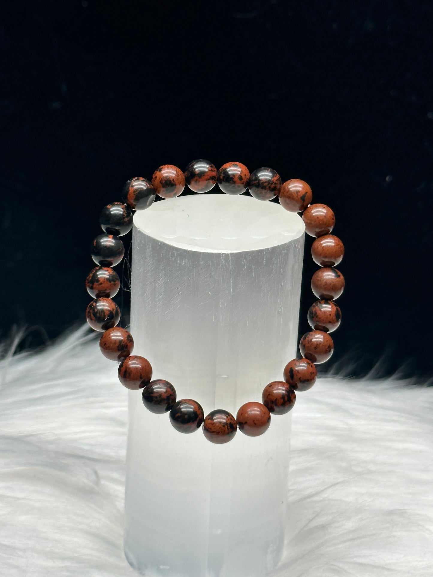 High-Quality 8mm Mahogany Obsidian Crystal Bracelet - Unleash the Power of Healing Energy