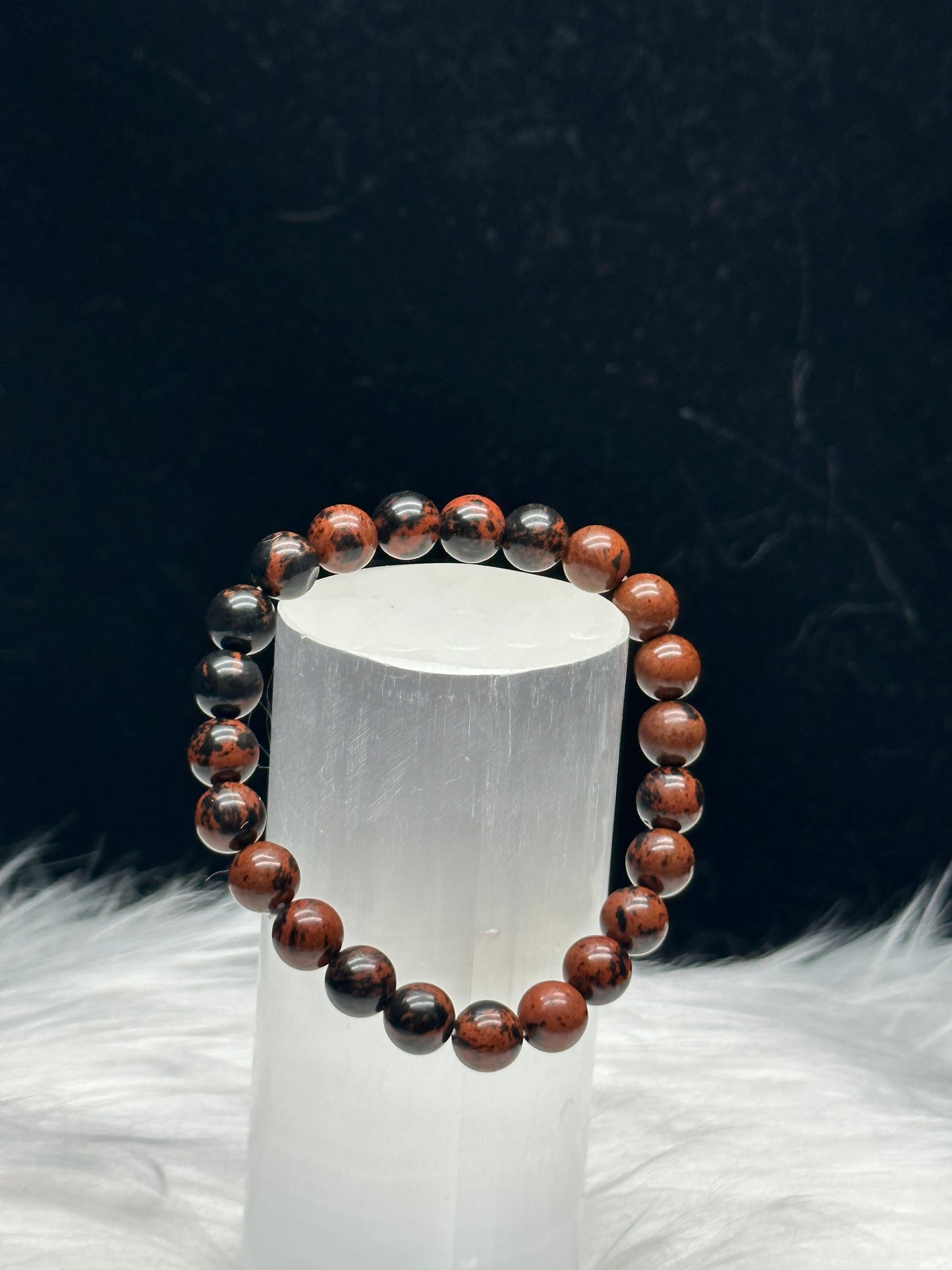 High-Quality 8mm Mahogany Obsidian Crystal Bracelet - Unleash the Power of Healing Energy