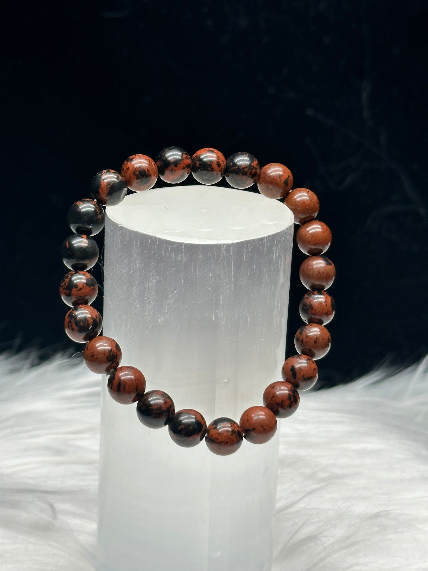 High-Quality 8mm Mahogany Obsidian Crystal Bracelet - Unleash the Power of Healing Energy