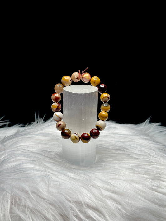 High-Quality Mookaite Jasper Crystal Bracelet - 13mm Beads for Healing and Harmony