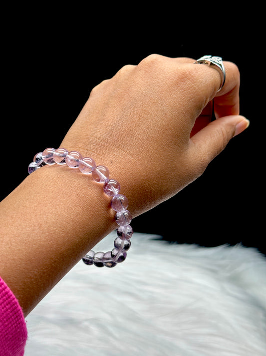 Rare Imperial Purple Topaz Crystal Bracelet - Unleash Healing Energy with Every Bead - 8mm Bead Size