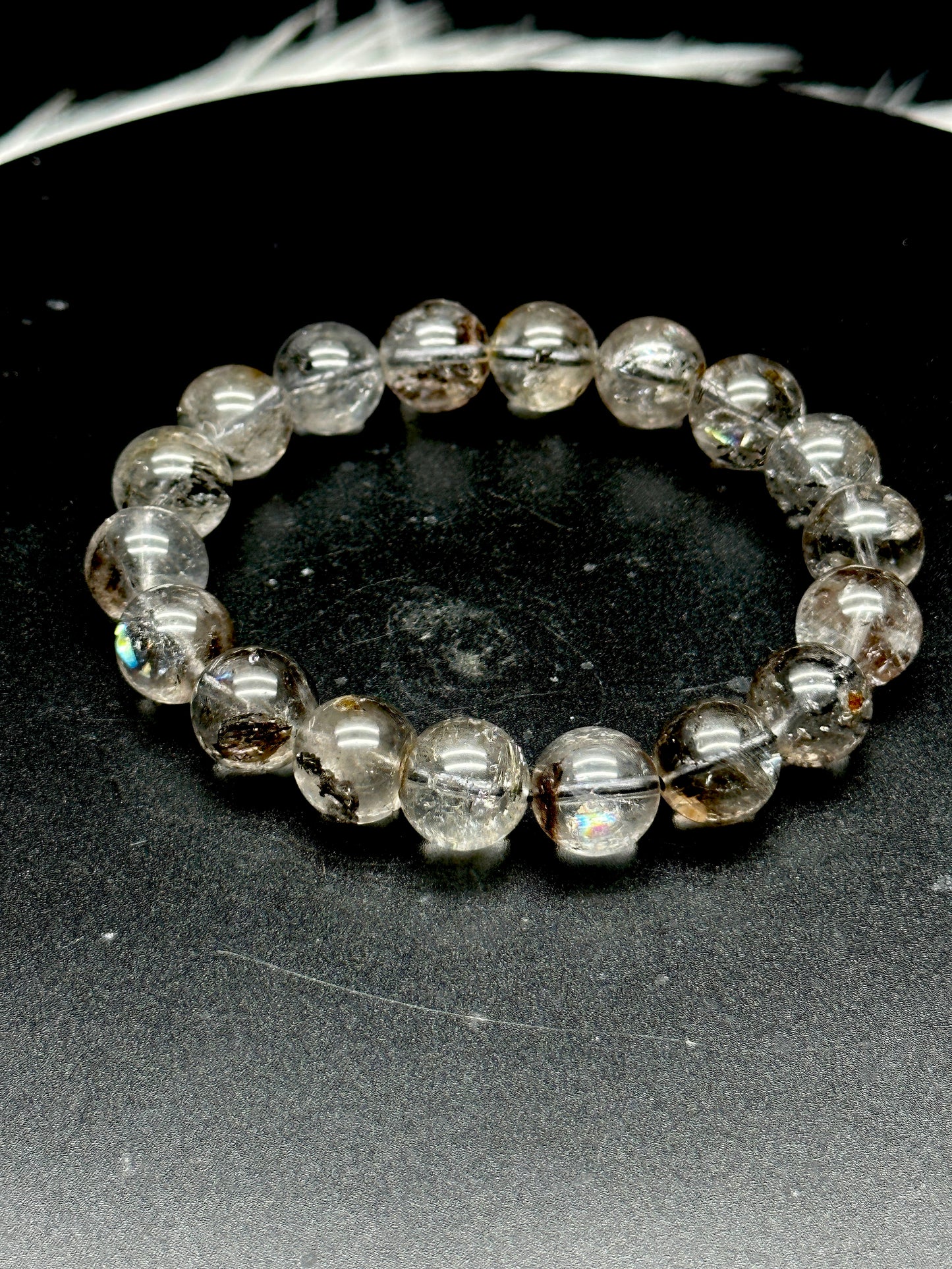 Highest Quality Herkimer Diamond Crystal Bracelet - 10mm Beads, Direct from the Mines