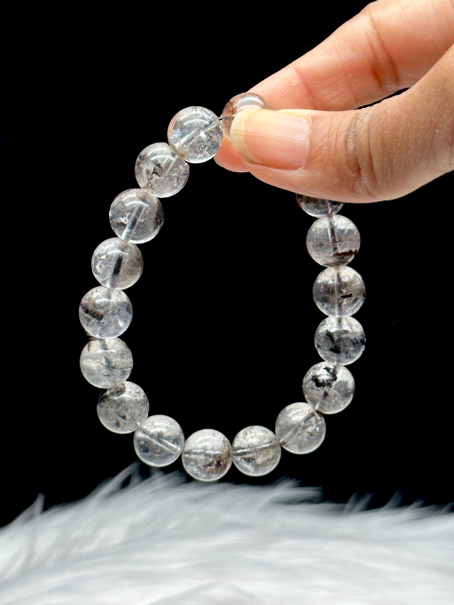 Highest Quality Herkimer Diamond Crystal Bracelet - 10mm Beads, Direct from the Mines