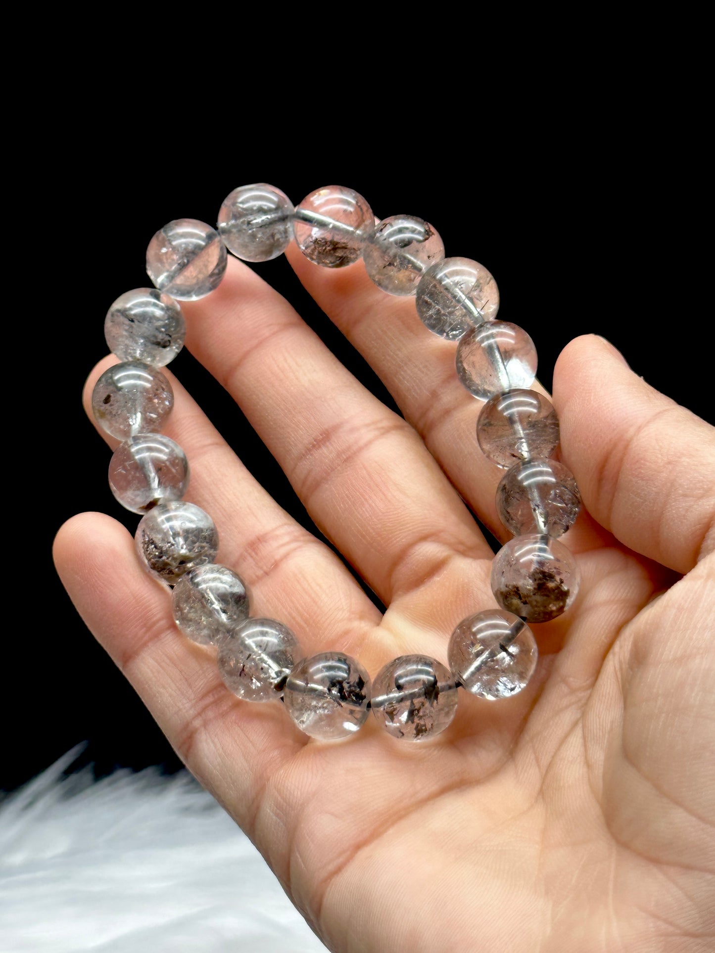 Highest Quality Herkimer Diamond Crystal Bracelet - 10mm Beads, Direct from the Mines