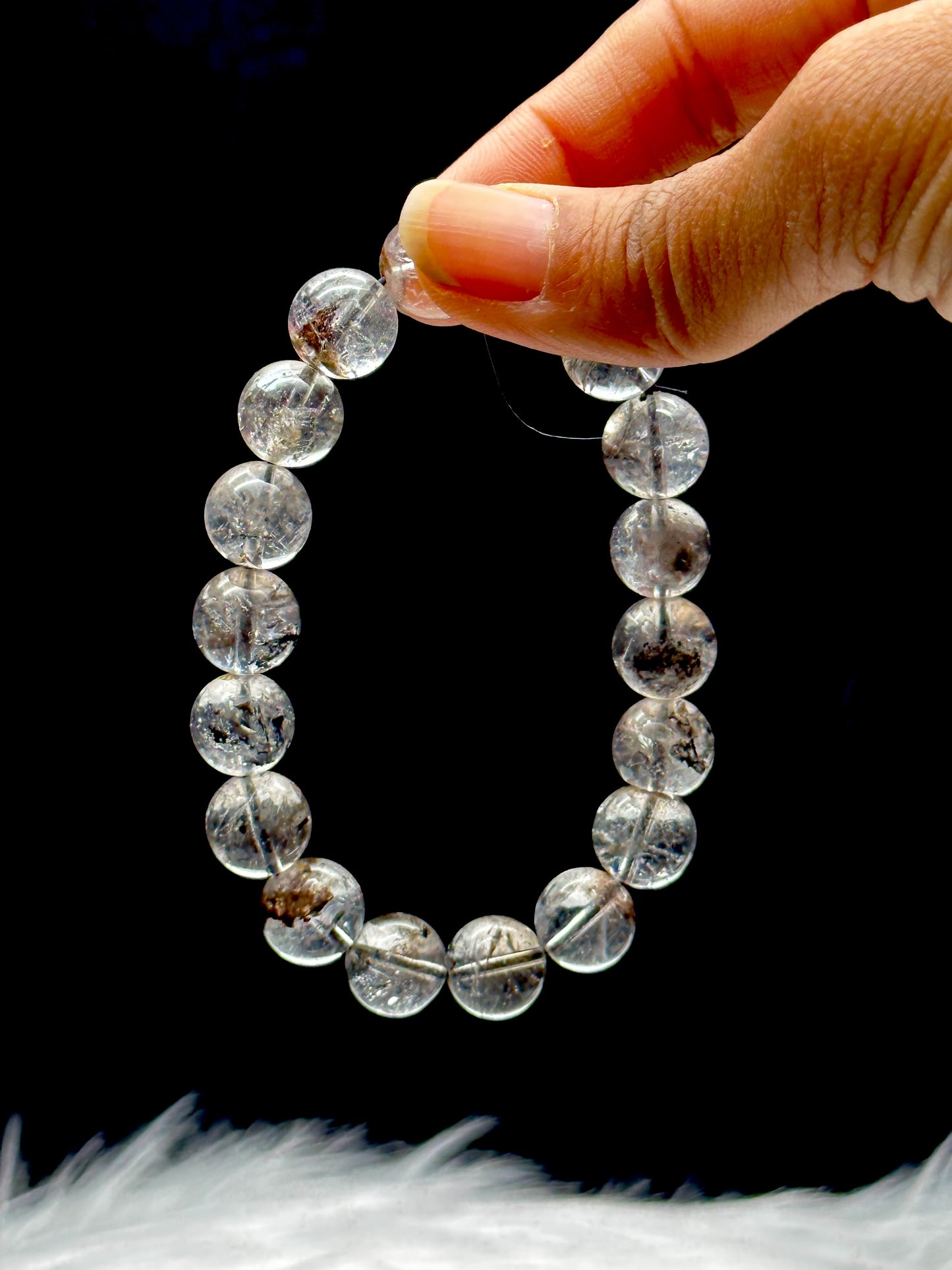 Highest Quality Herkimer Diamond Crystal Bracelet - 10mm Beads, Direct from the Mines