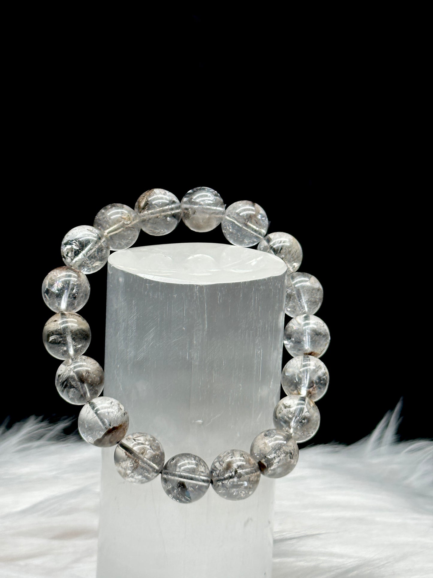 Highest Quality Herkimer Diamond Crystal Bracelet - 10mm Beads, Direct from the Mines