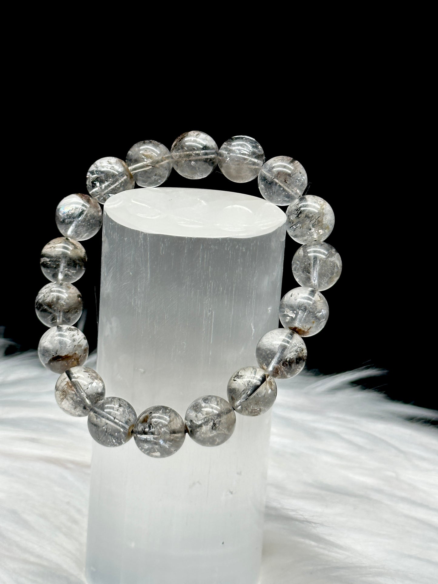 Highest Quality Herkimer Diamond Crystal Bracelet - 10mm Beads, Direct from the Mines