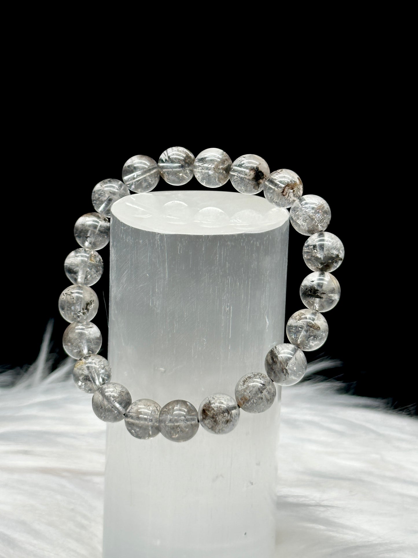 Highest Quality Herkimer Diamond Crystal Bracelet - 10mm Beads, Direct from the Mines