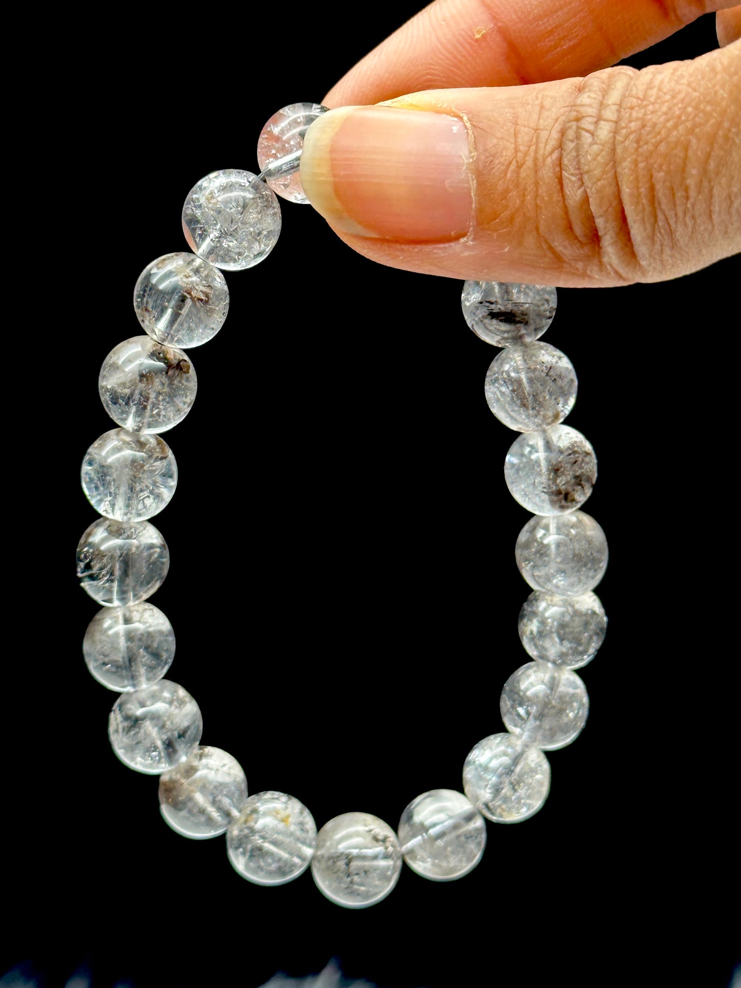 Highest Quality Herkimer Diamond Crystal Bracelet - 10mm Beads, Direct from the Mines