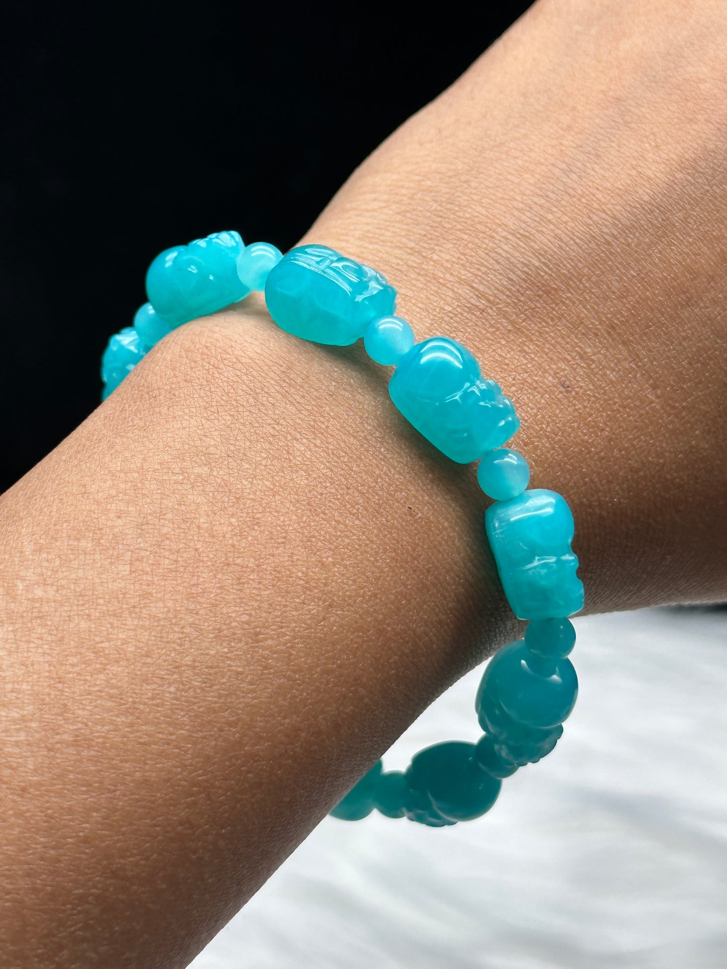 Highest Quality Amazonite Crystal Pixiu Bracelet - Crystal Healing Stretch Bracelet