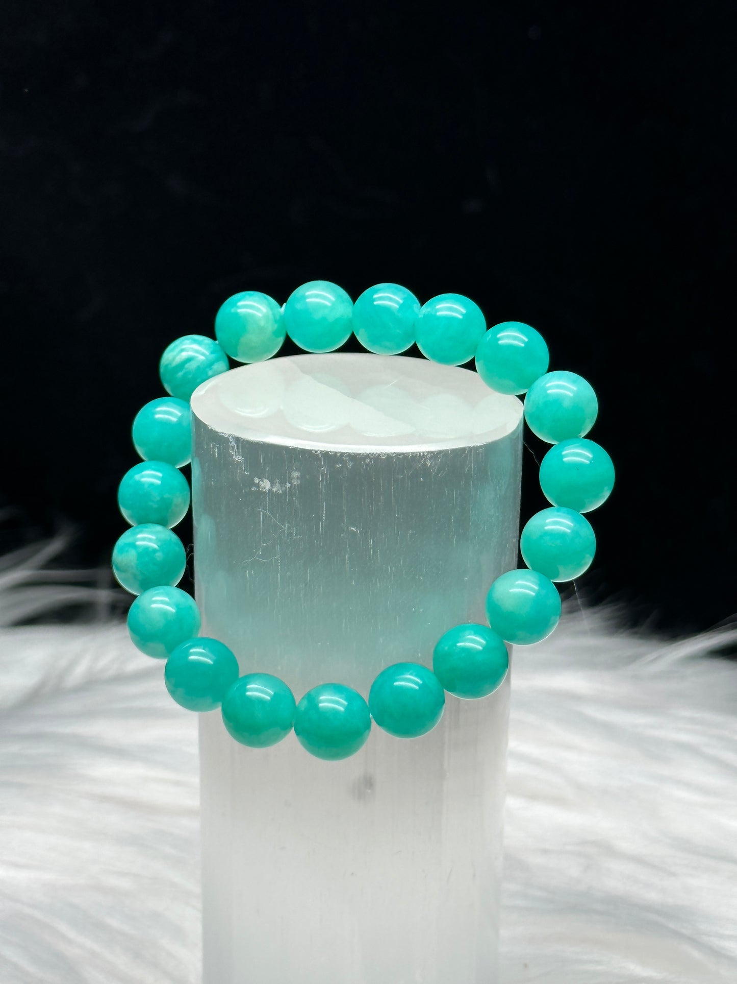 Serene Harmony: Highest Quality Amazonite Crystal Healing Stretch Bracelet - 8mm Bead Size