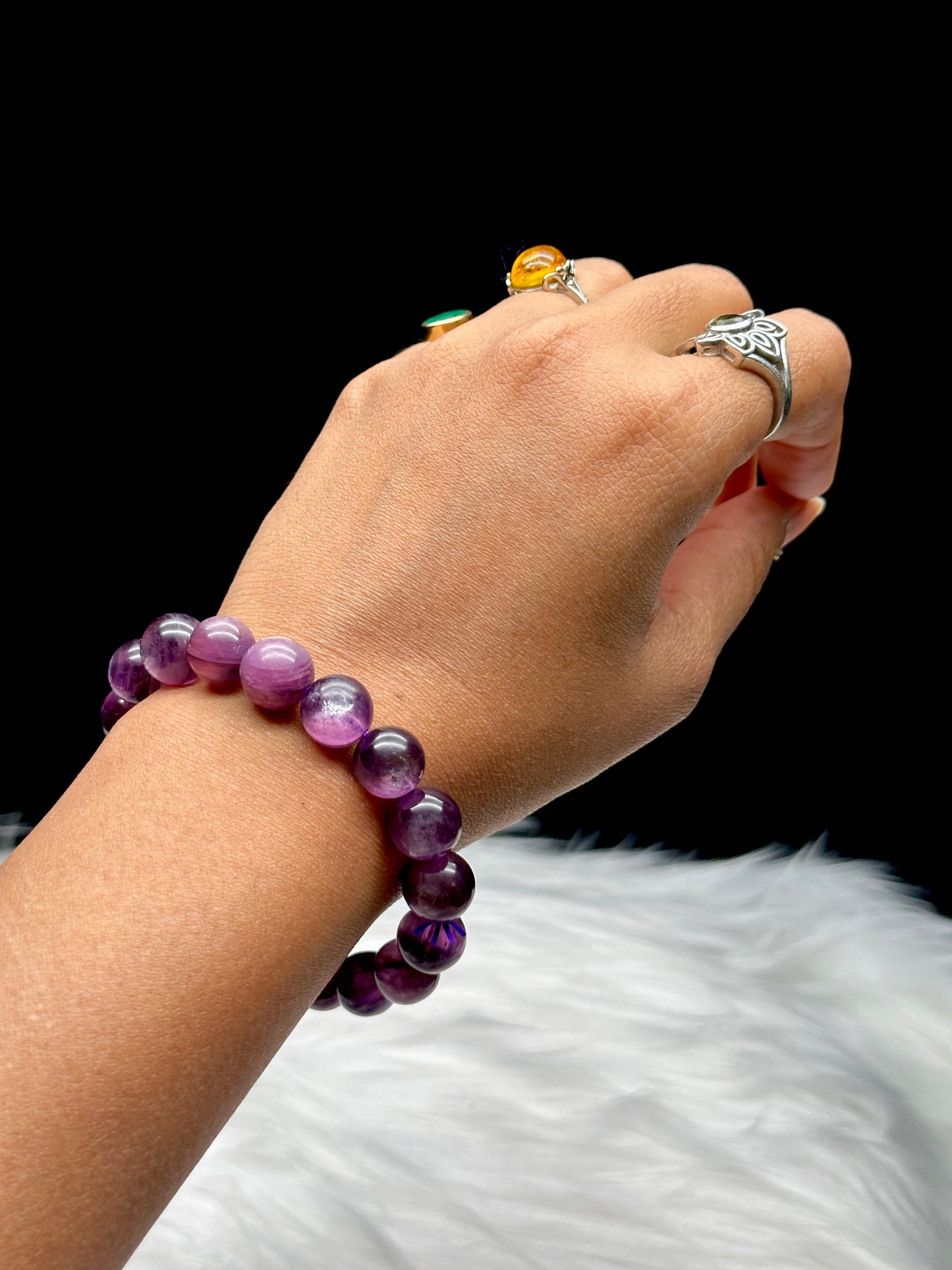 Premium Lepidolite Crystal Healing Bracelet - Highest Quality, 12mm Beads, 38g - Unveil the Magic Within