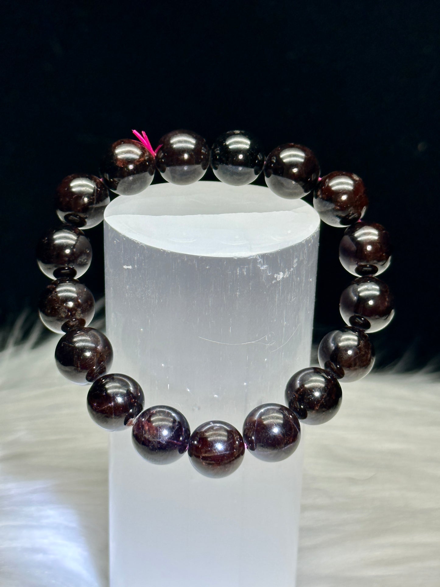 12mm Dark Red Garnet Crystal Healing Bracelet - Top-Quality Gemstones