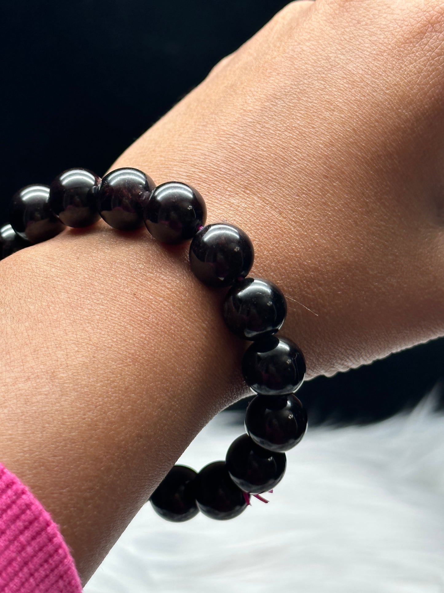 12mm Dark Red Garnet Crystal Healing Bracelet - Top-Quality Gemstones