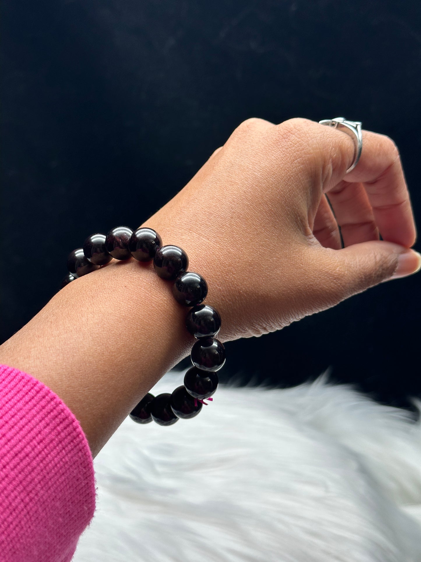 12mm Dark Red Garnet Crystal Healing Bracelet - Top-Quality Gemstones