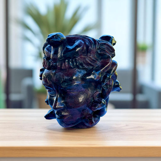 Large Garnet Crystal Medusa Carving – Powerful Protection & Root Chakra Energy | Hand-Carved Statement Crystal