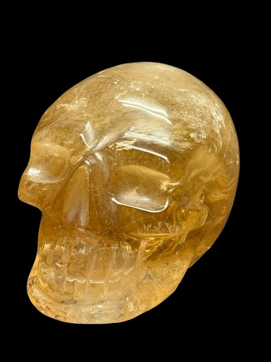 Super High Quality Citrine Crystal Skull – 2.6 Inches, Golden Honey Color with Rainbow Inclusion