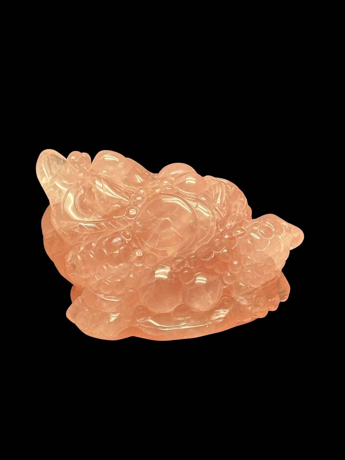 Super High Quality Rose Quartz Money Toad Crystal Carving