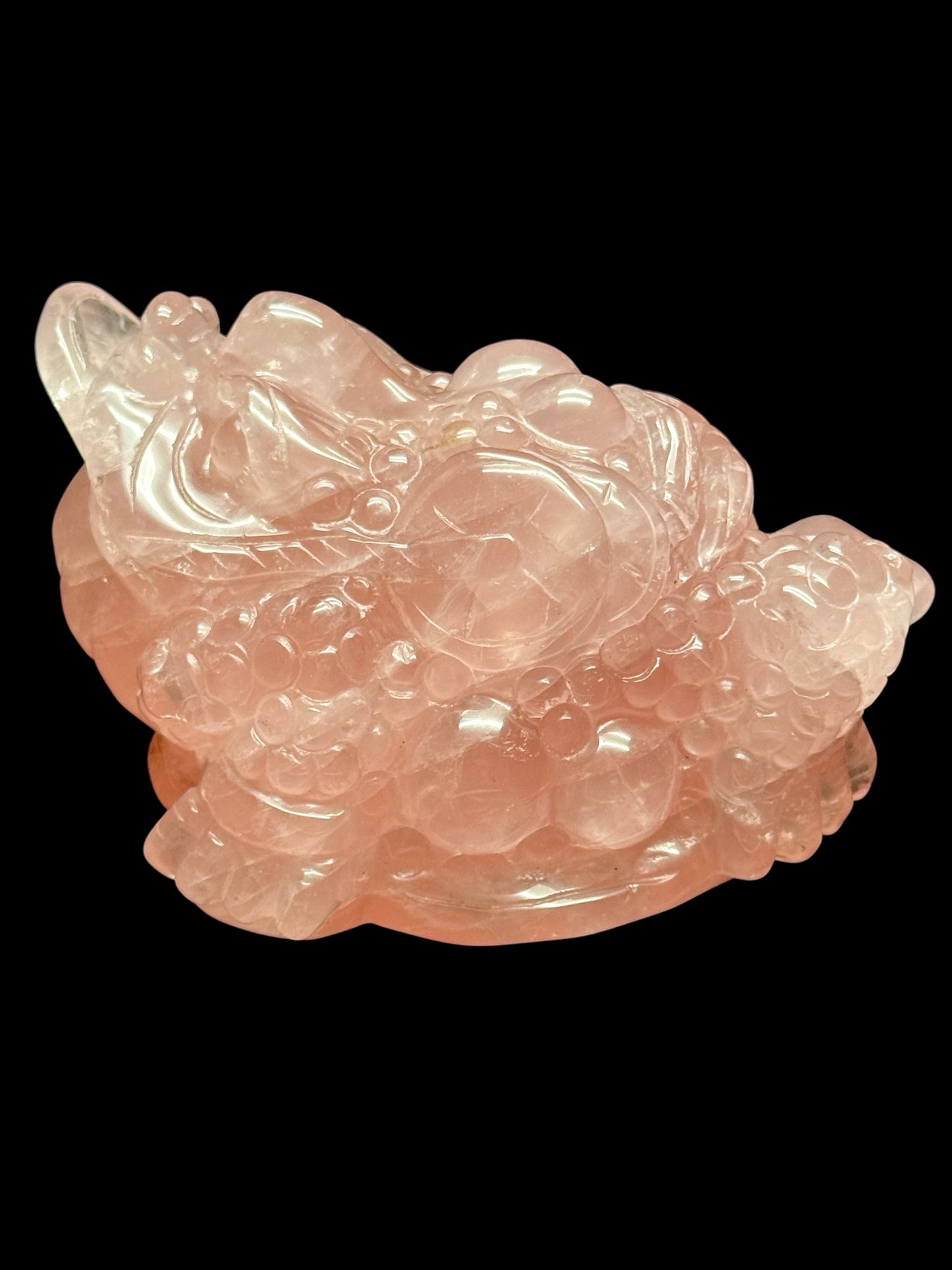 Super High Quality Rose Quartz Money Toad Crystal Carving