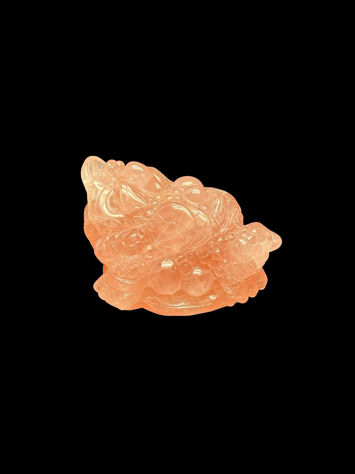 Super High Quality Rose Quartz Money Toad Crystal Carving