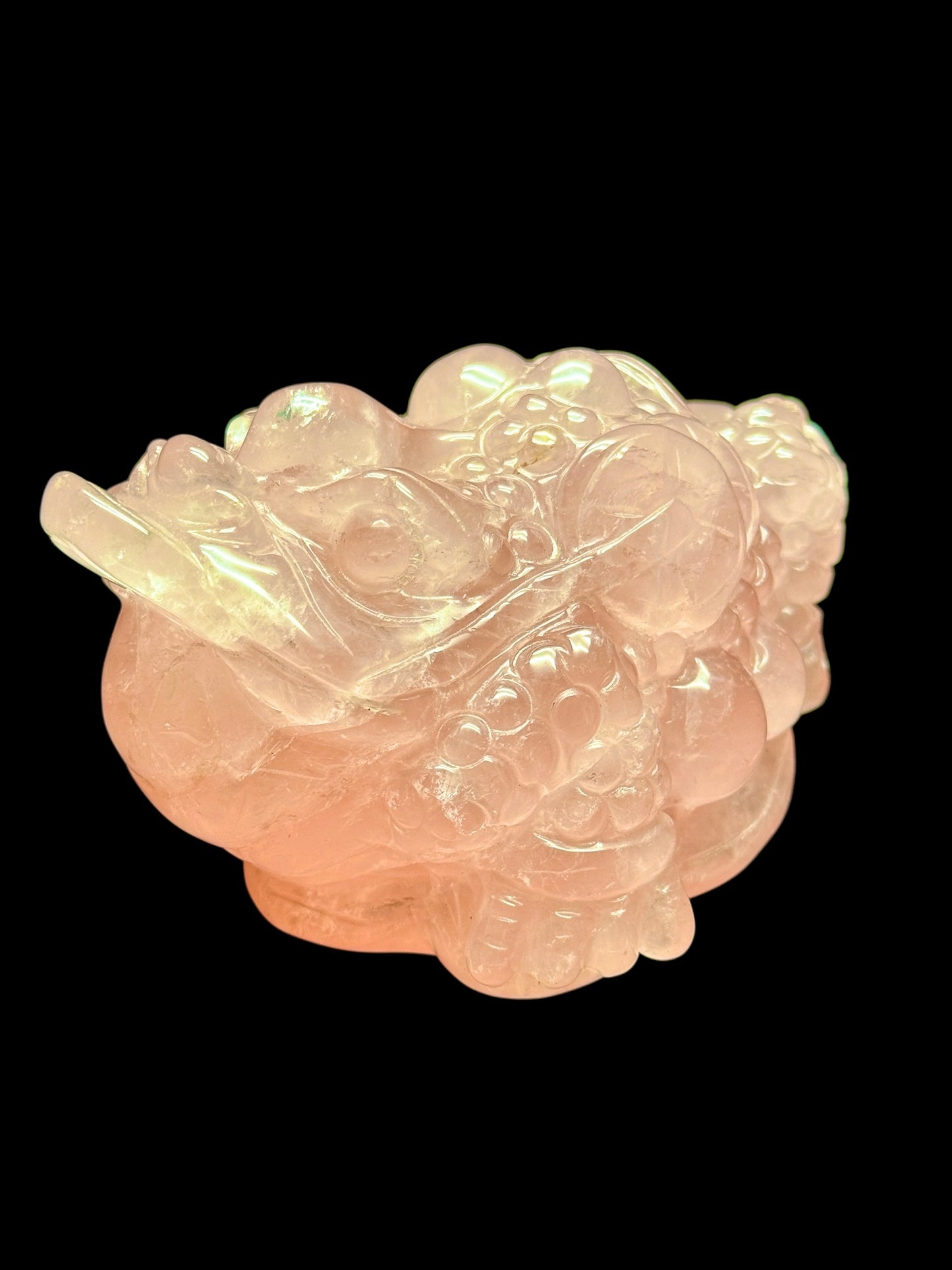 Super High Quality Rose Quartz Money Toad Crystal Carving