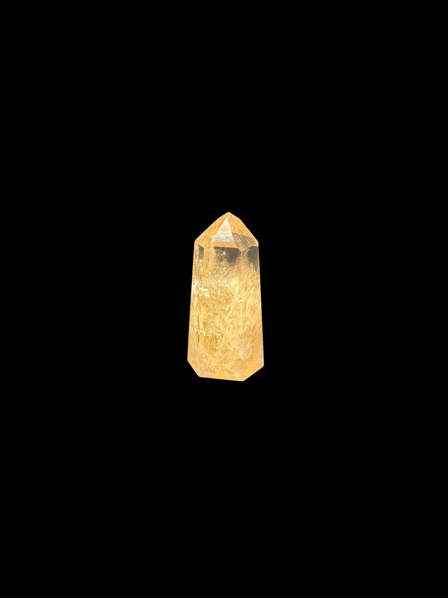 AAA Grade Large Citrine Crystal Point Tower – 6.3 Inches Tall, 841g, Natural Rainbow Inclusions
