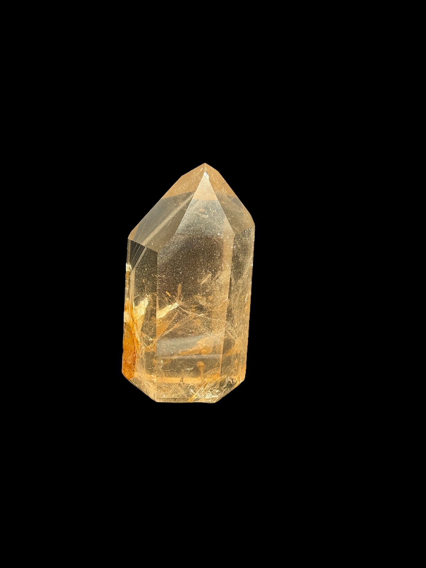Rare High-Quality Citrine Crystal Point with Internal Phantom – 415g, 4.4 Inches Tall