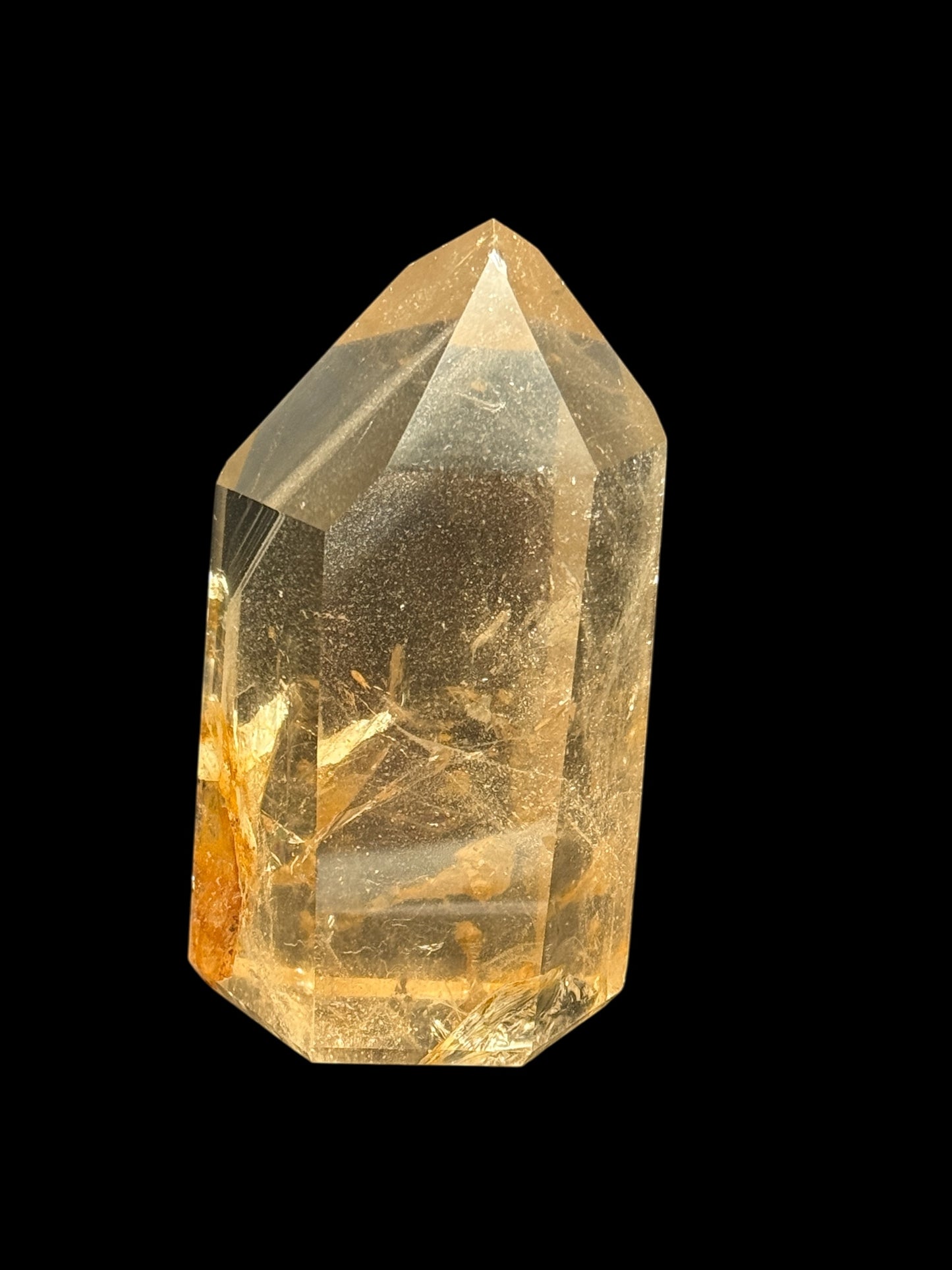 Rare High-Quality Citrine Crystal Point with Internal Phantom – 415g, 4.4 Inches Tall
