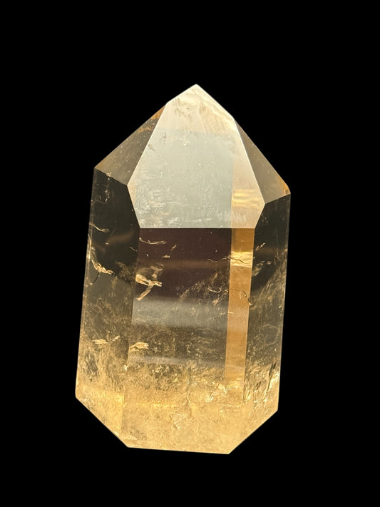 AAA Grade Citrine Crystal Point – High Clarity, 399 Grams, 4 Inches Tall