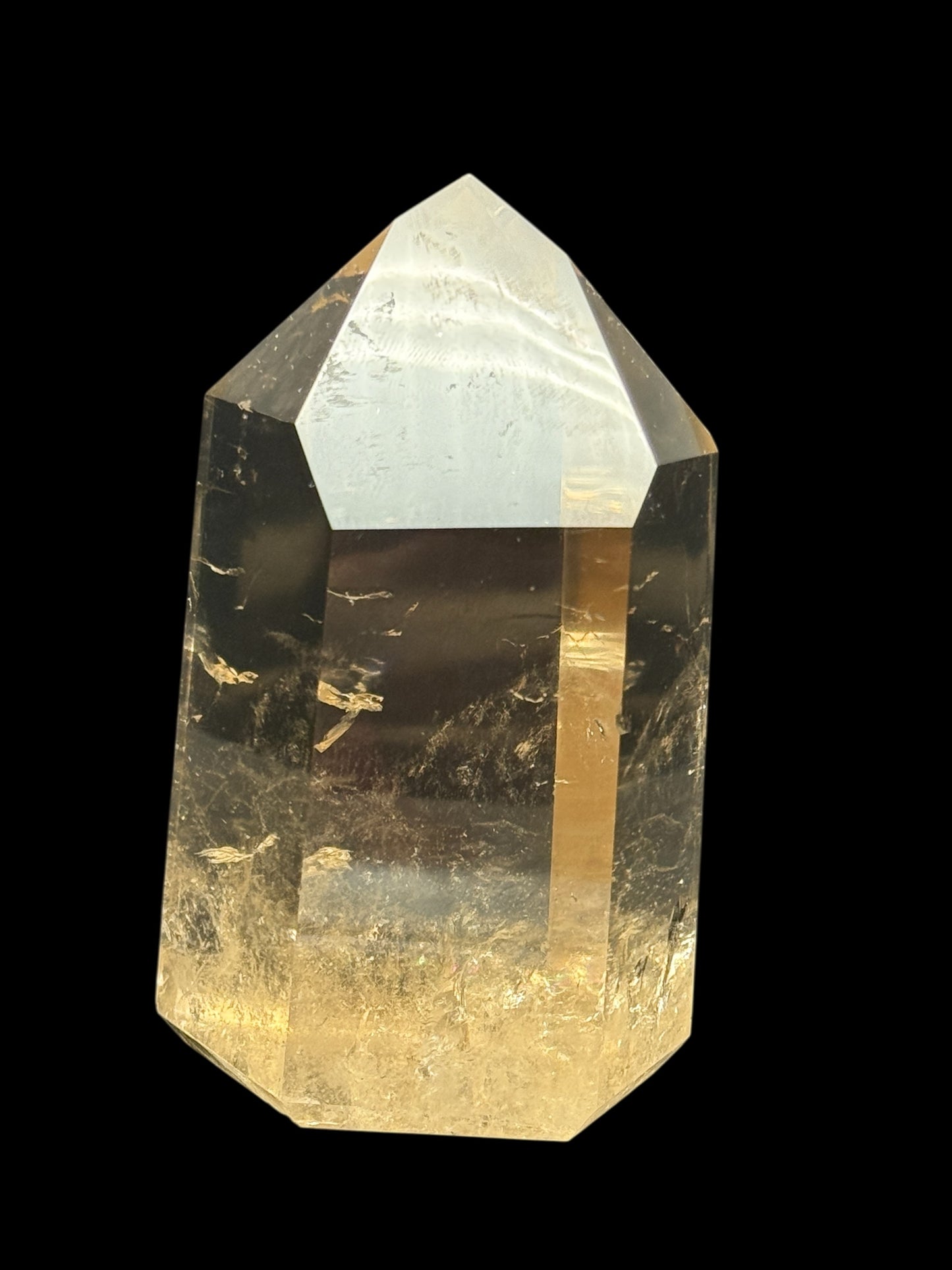 AAA Grade Citrine Crystal Point – High Clarity, 399 Grams, 4 Inches Tall
