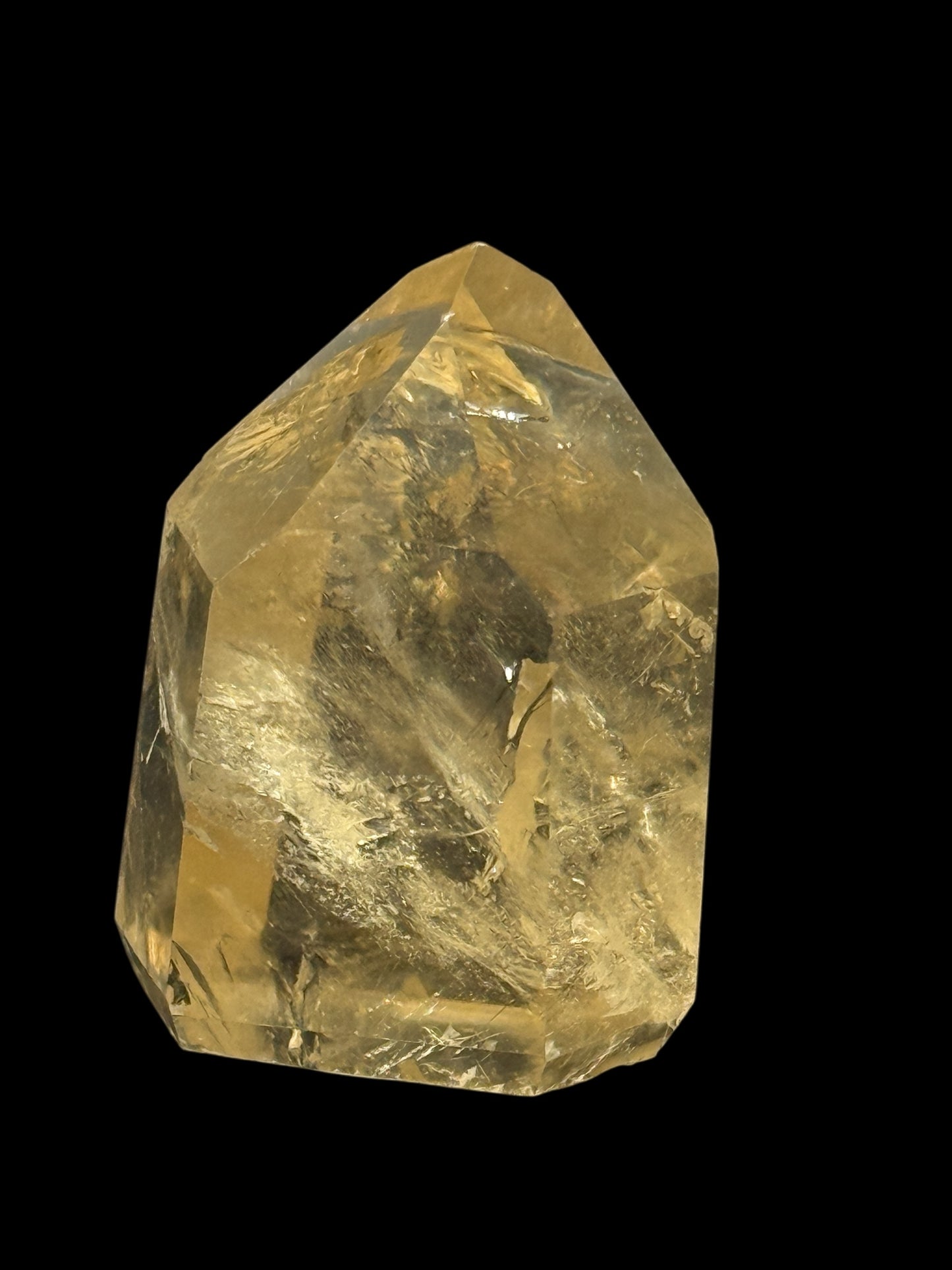 Natural Citrine Crystal Point – AAA Grade with Rainbow Inclusions, 69g, 2.3 Inches