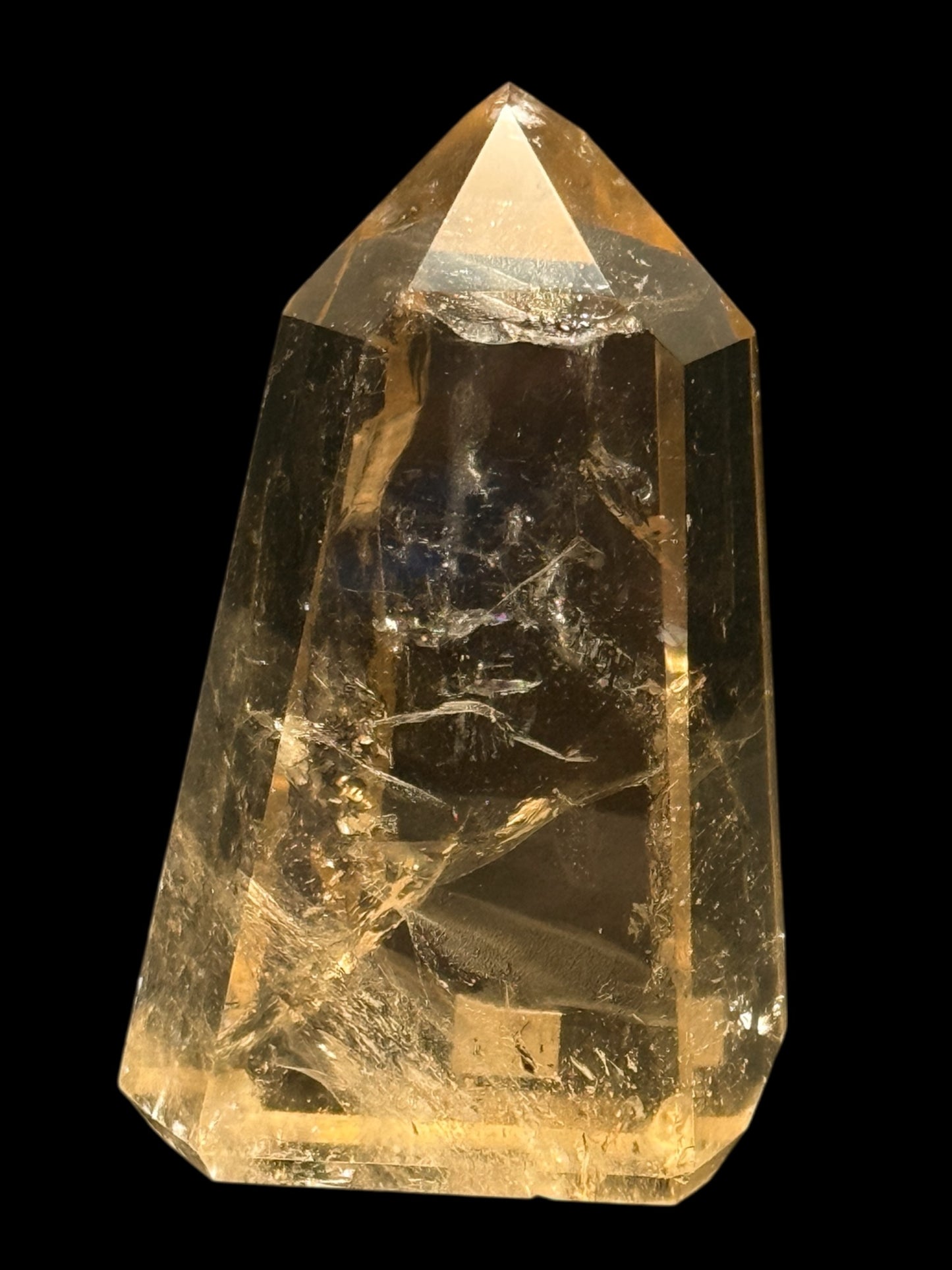 AAA Grade Citrine Crystal Point – 241g, 4.3 Inches | Natural Golden Quartz Tower for Abundance & Energy