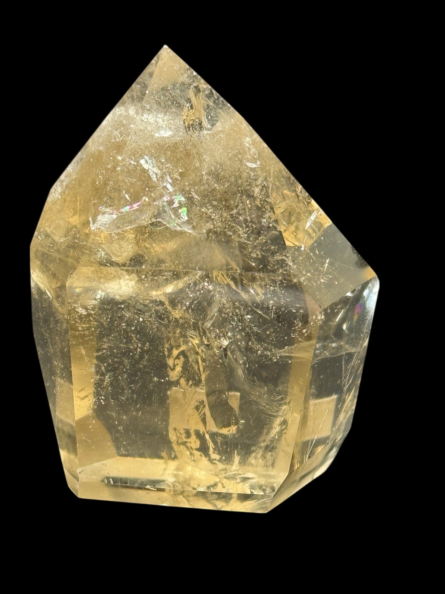 Rare Natural Citrine Point with Tourmaline Inclusions – AAA Grade, 131g, 2.8" Tall Crystal Tower