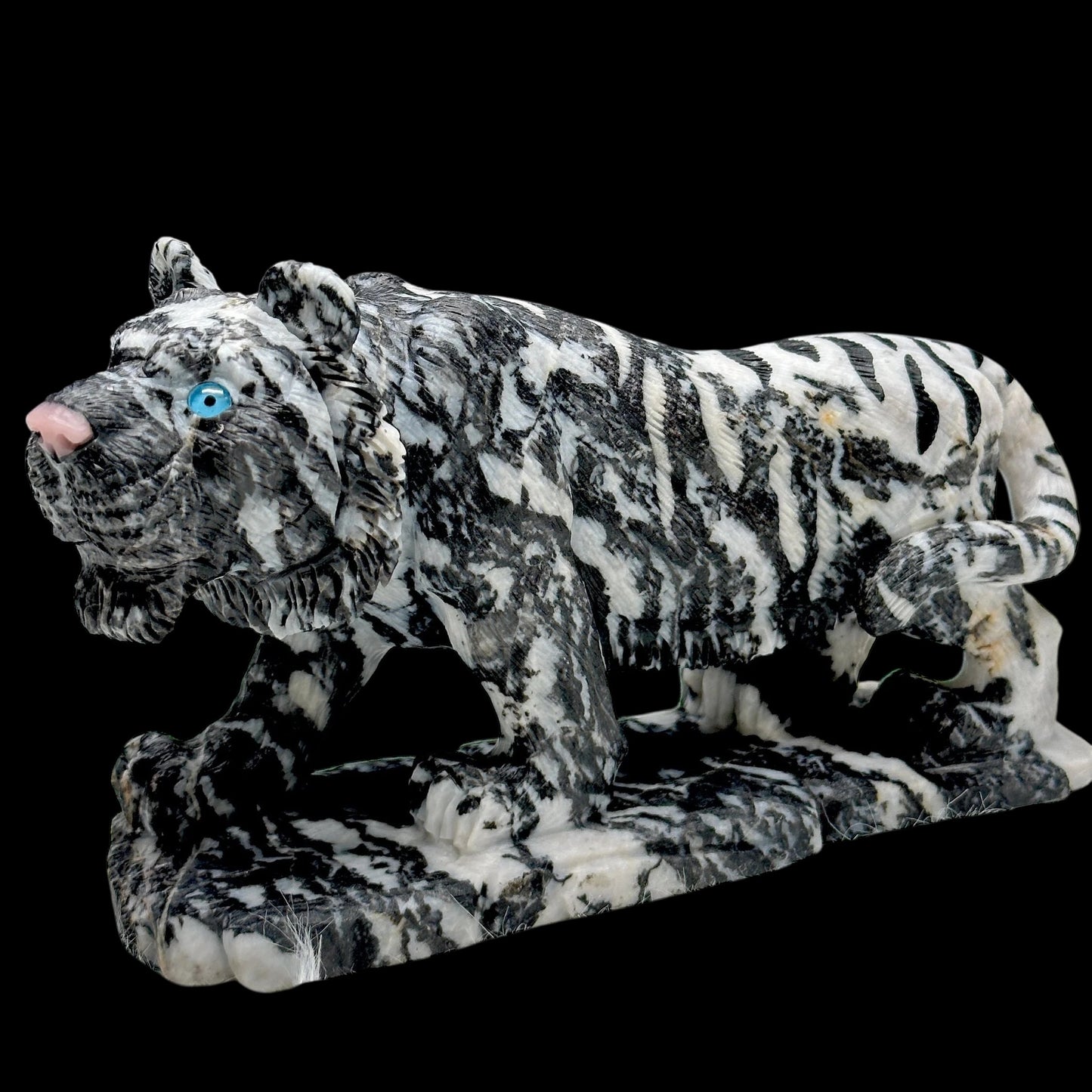 High Quality Zebra Jasper Tiger Carving, Hand Carved, Crystal Zebra Jasper Hand Carved Tiger - 1.2kg