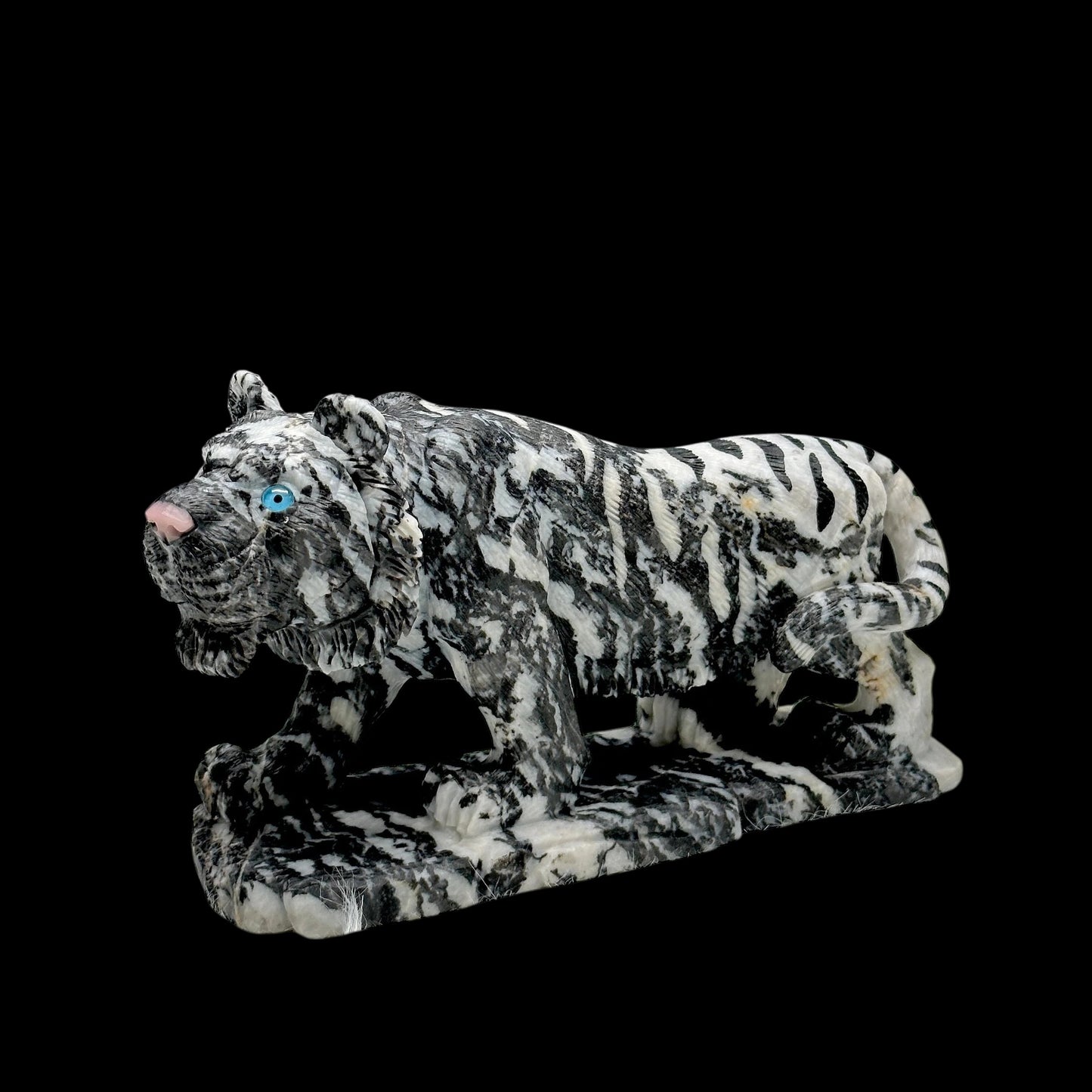 High Quality Zebra Jasper Tiger Carving, Hand Carved, Crystal Zebra Jasper Hand Carved Tiger - 1.2kg