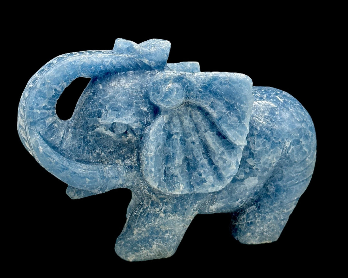Blue Celestite, Blue Celestite elephant, Elephant Carving,crystals and minerals,Crystal carvings
