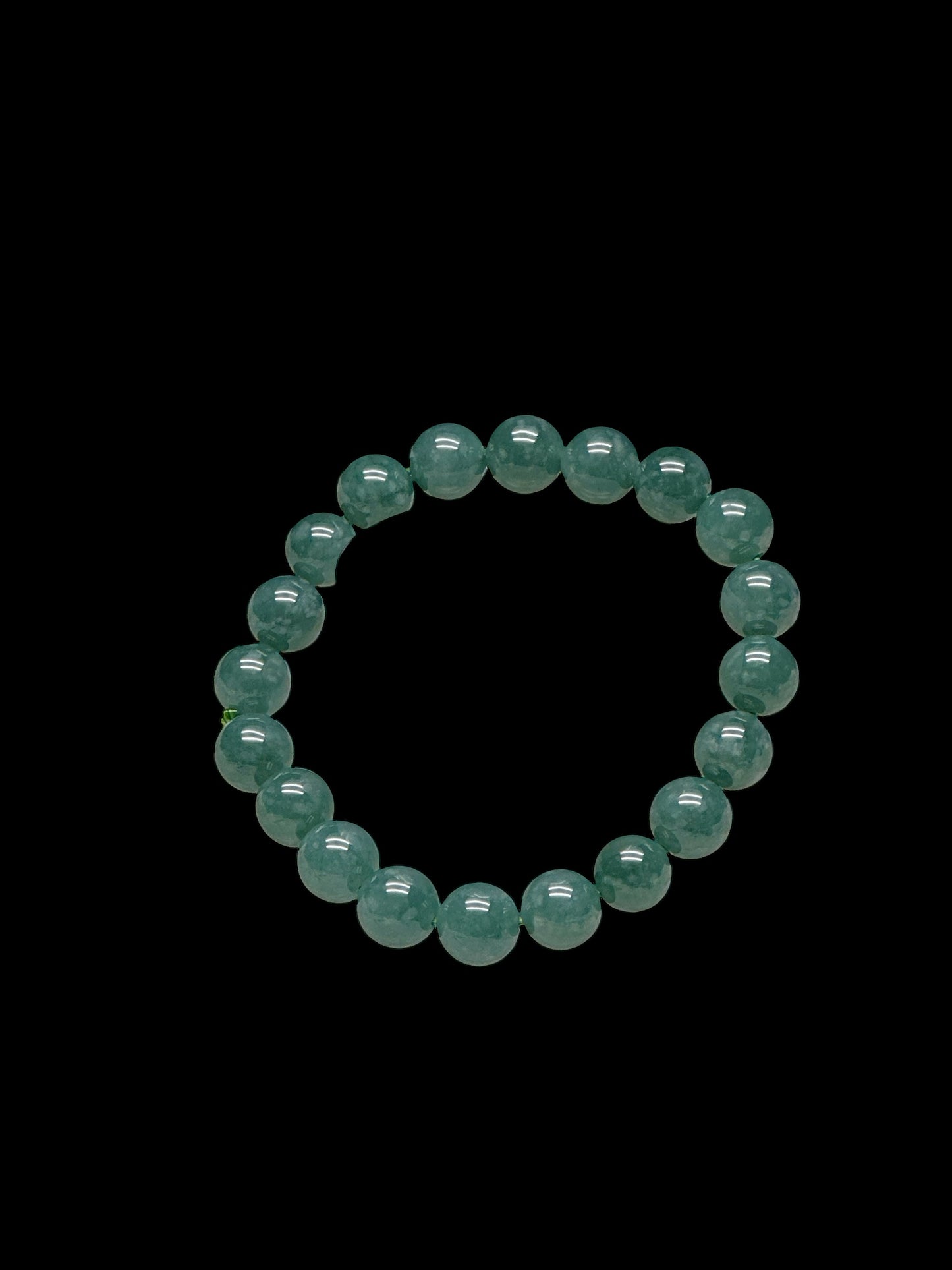 High-Quality Blue Water Jadeite Bracelet – 9mm Natural Jade Beads, Calming & Elegant