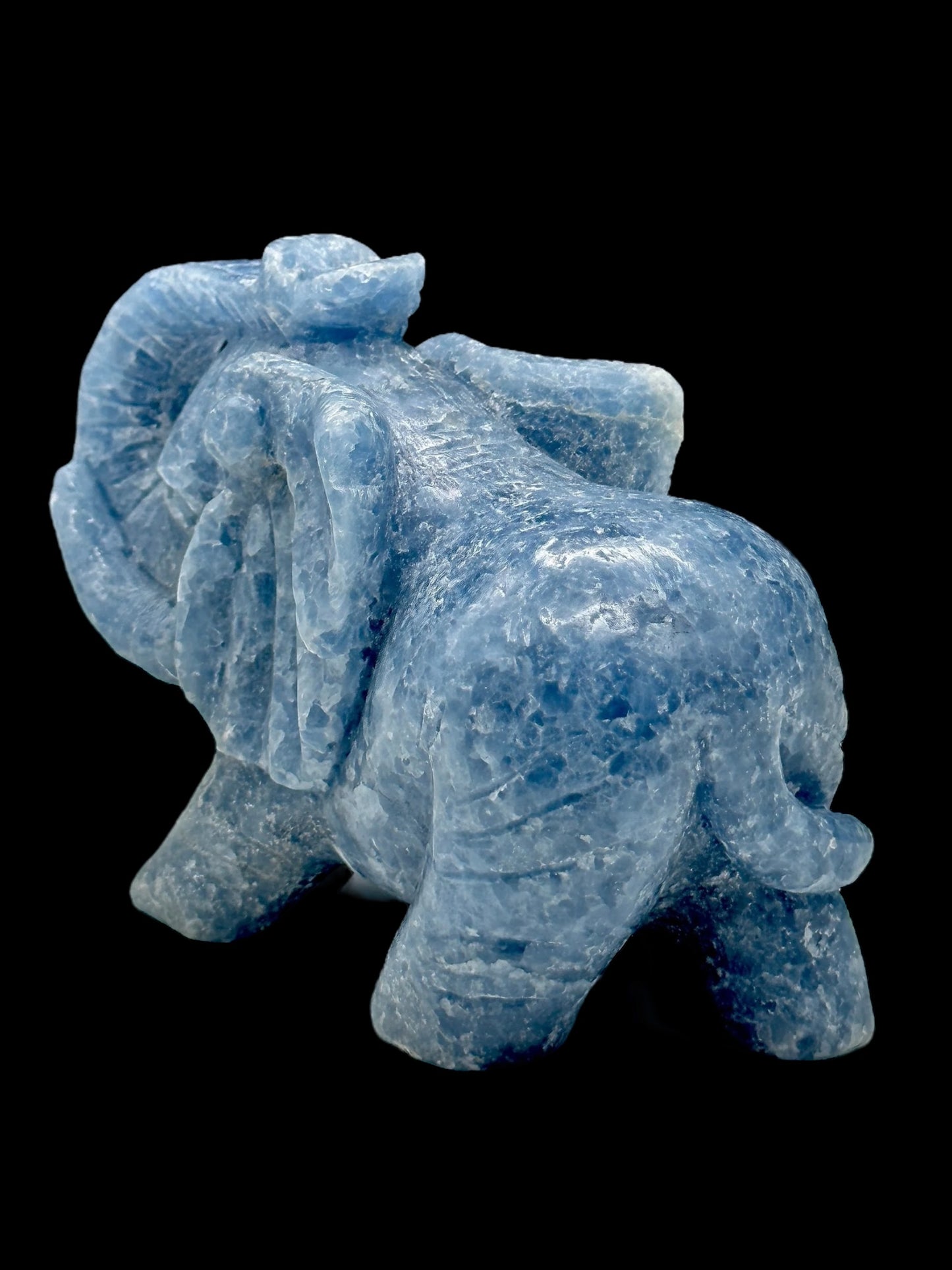 Blue Celestite, Blue Celestite elephant, Elephant Carving,crystals and minerals,Crystal carvings
