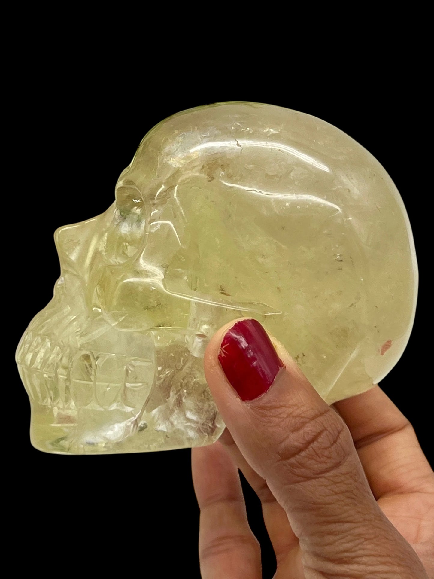 High quality Citrine Carved Crystal Skull, Citrine Skull  carving - 3 inches tall
