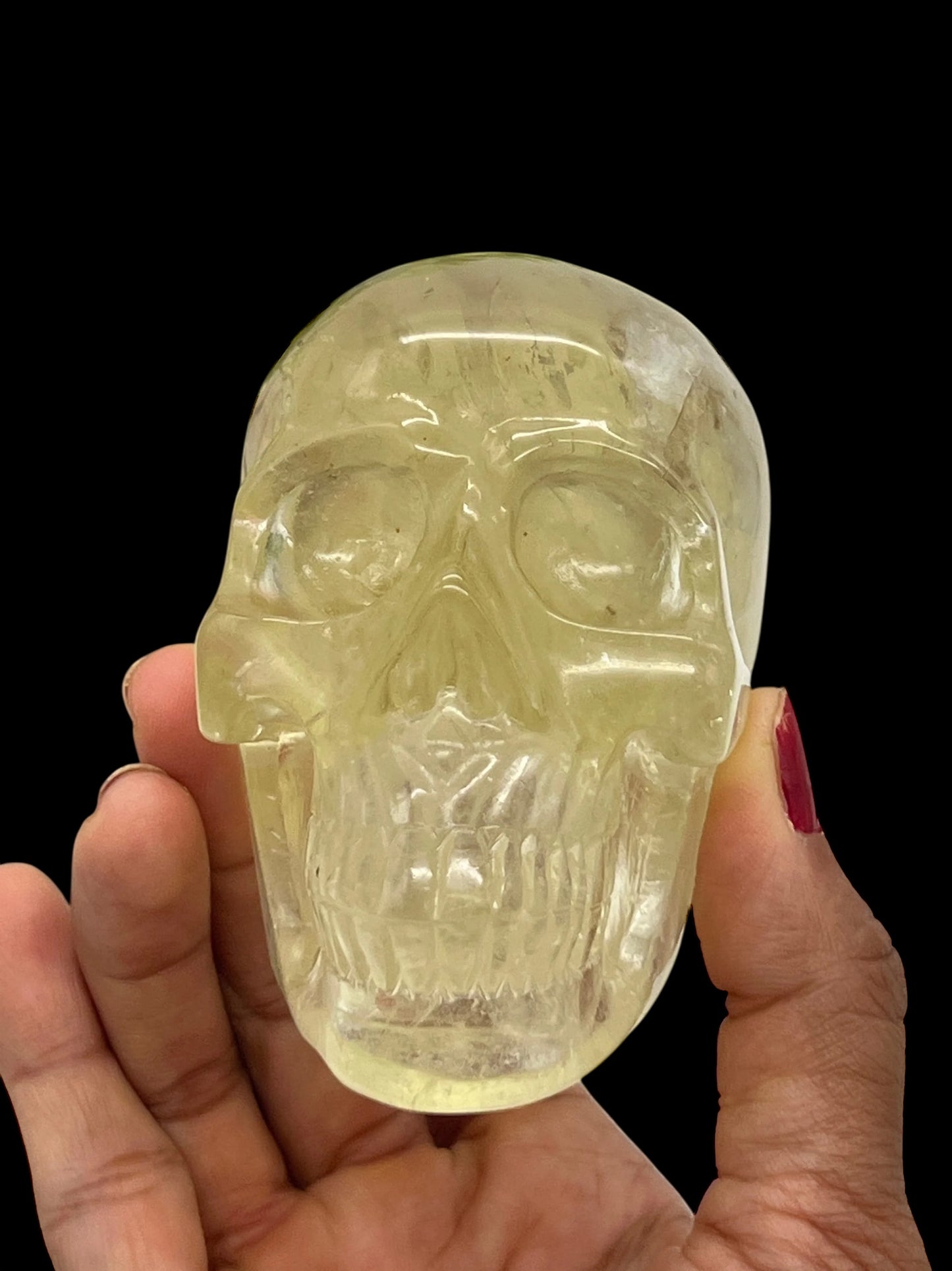 High quality Citrine Carved Crystal Skull, Citrine Skull  carving - 3 inches tall
