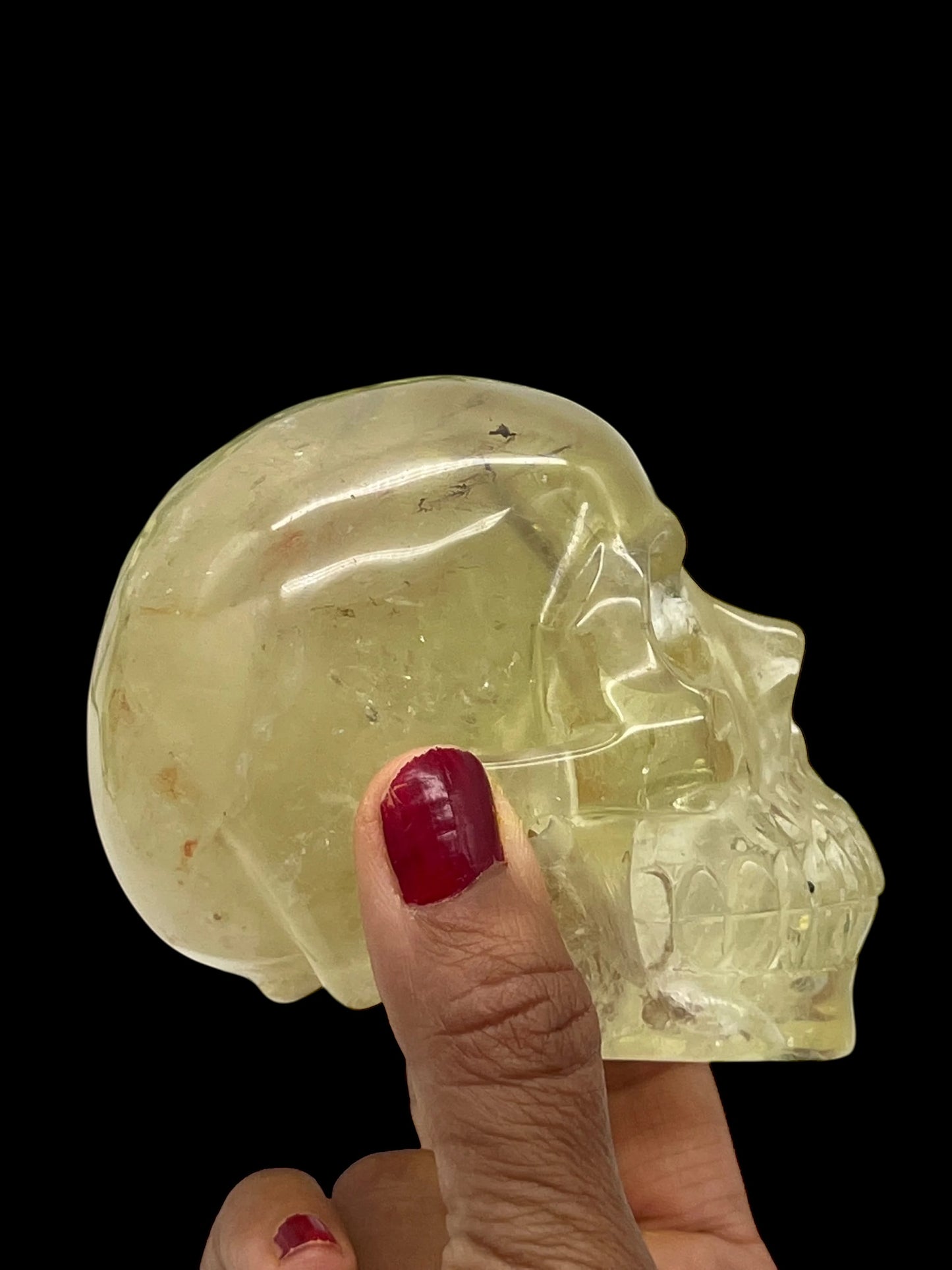 High quality Citrine Carved Crystal Skull, Citrine Skull  carving - 3 inches tall