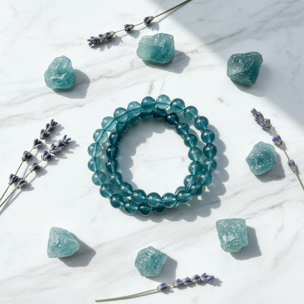 Blue Fluorite Flat Lay