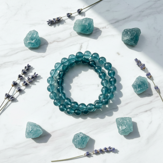 Blue Fluorite Flat Lay