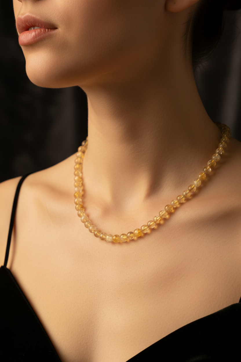 Citrine Necklace - Worn Lifestyle