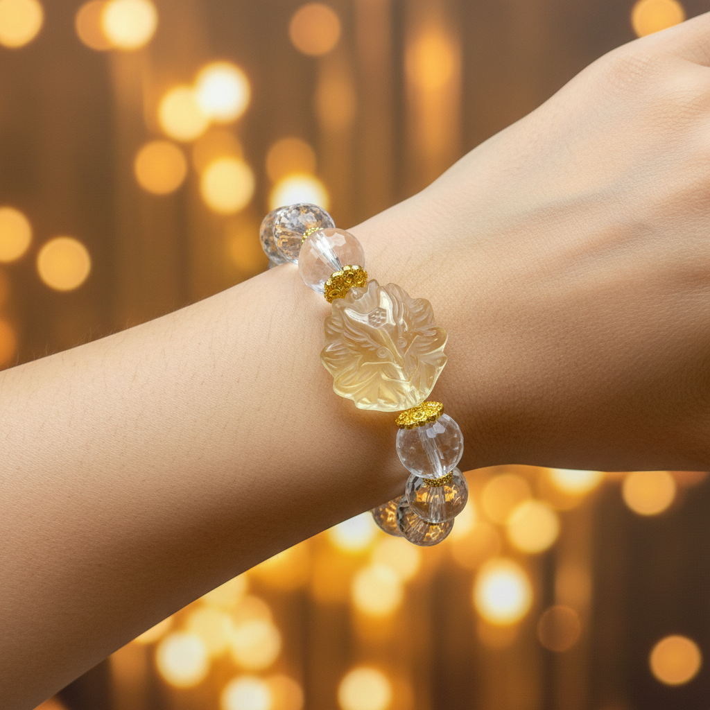 Clear Quartz Nine-Tail Fox Wrist Shot
