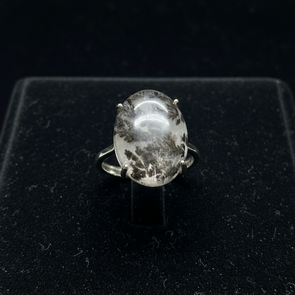 Dendritic Quartz Ring - Flat Lay