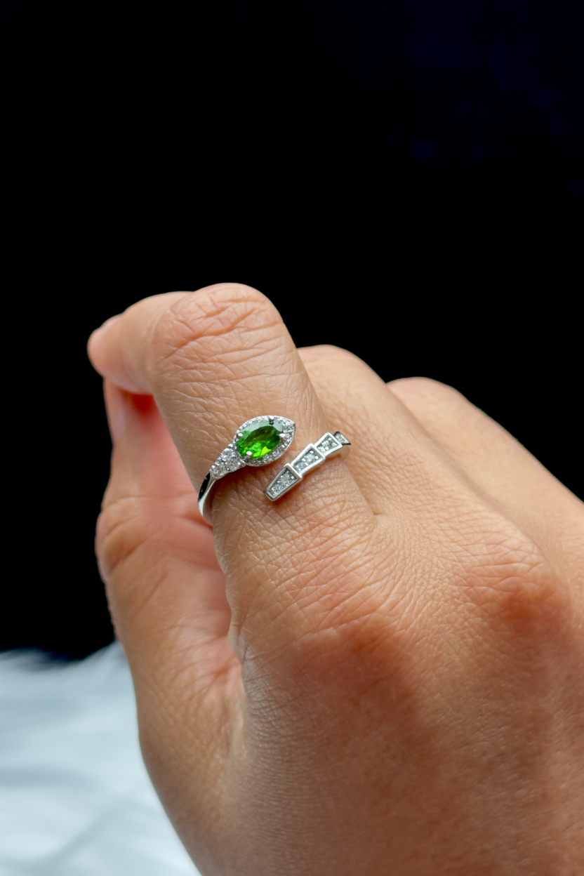 Peridot Snake Ring - Worn Lifestyle