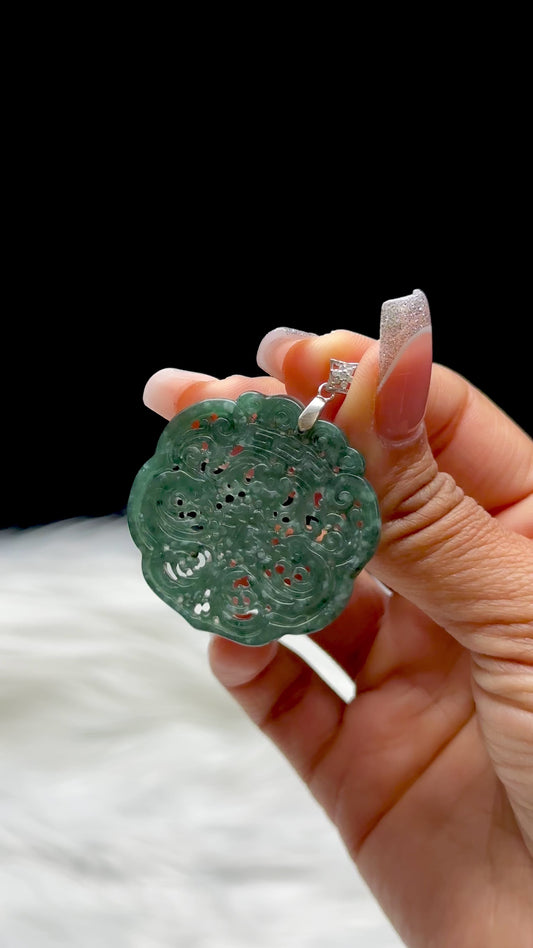 High-Quality Jade Pendant – Feng Shui Symbol of Luck & Wealth, Sterling Silver Hook